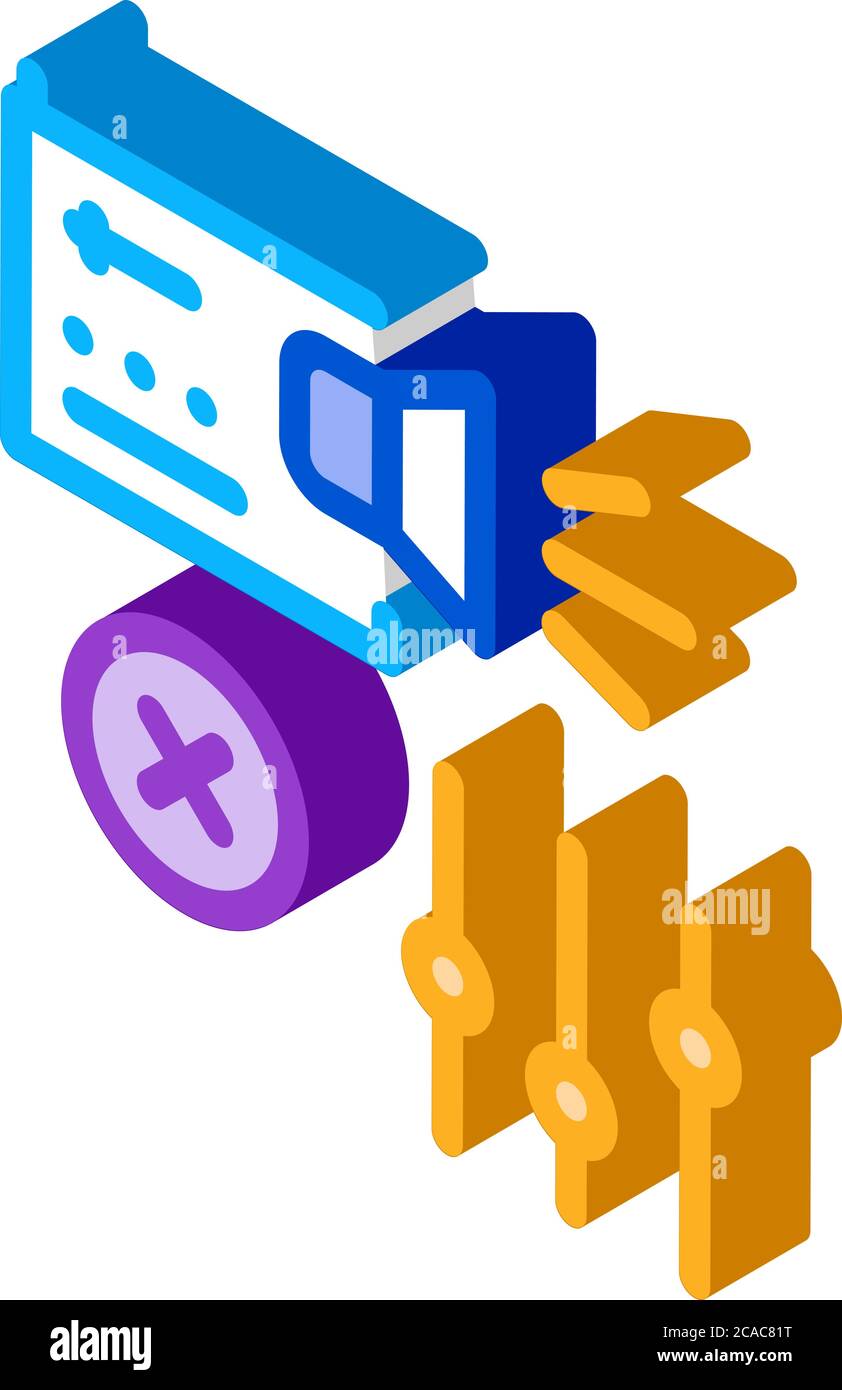 radio sound settings isometric icon vector illustration Stock Vector