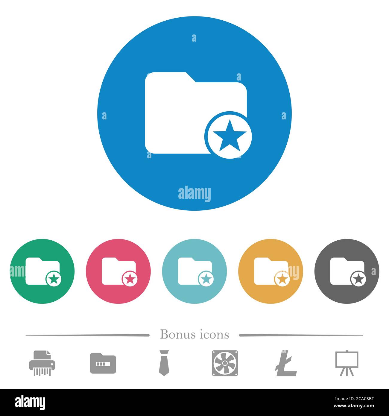 Rank directory flat white icons on round color backgrounds. 6 bonus ...
