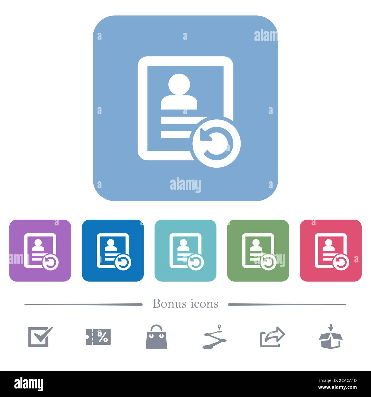 Undo contact changes white flat icons on color rounded square ...