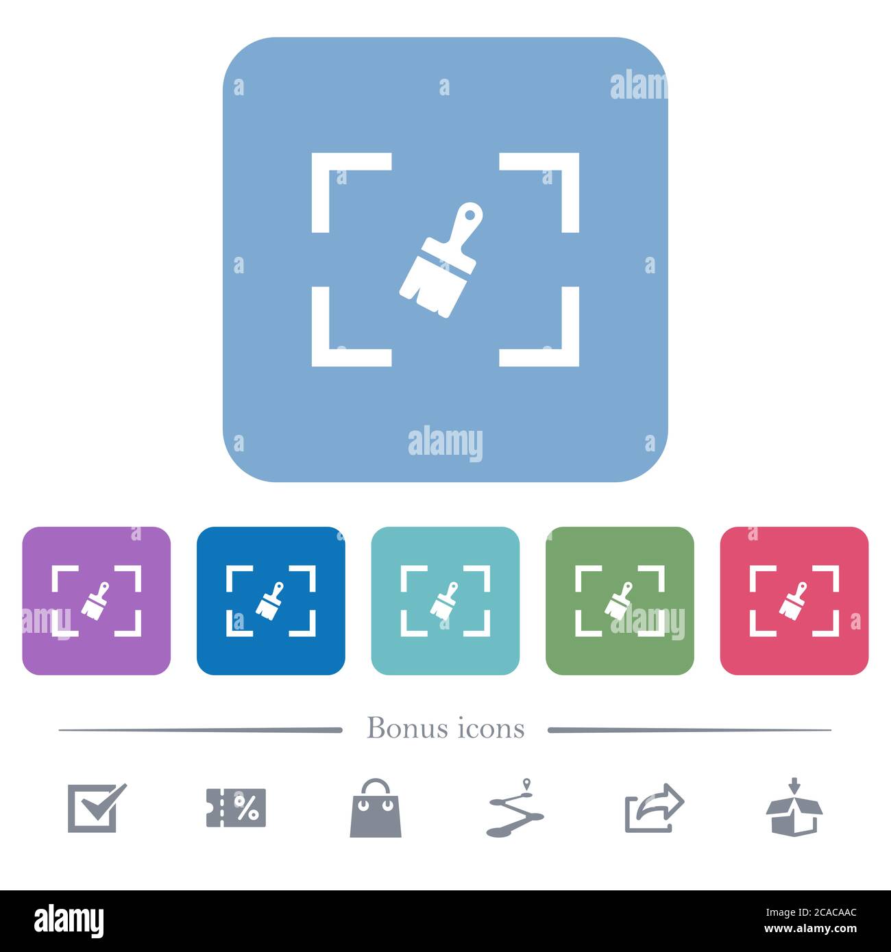 Camera sensor cleaning white flat icons on color rounded square ...