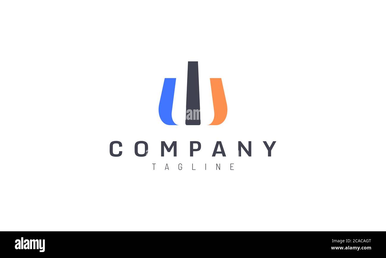 Simple 3 pillars vector design concept. Suitable for logo of technology