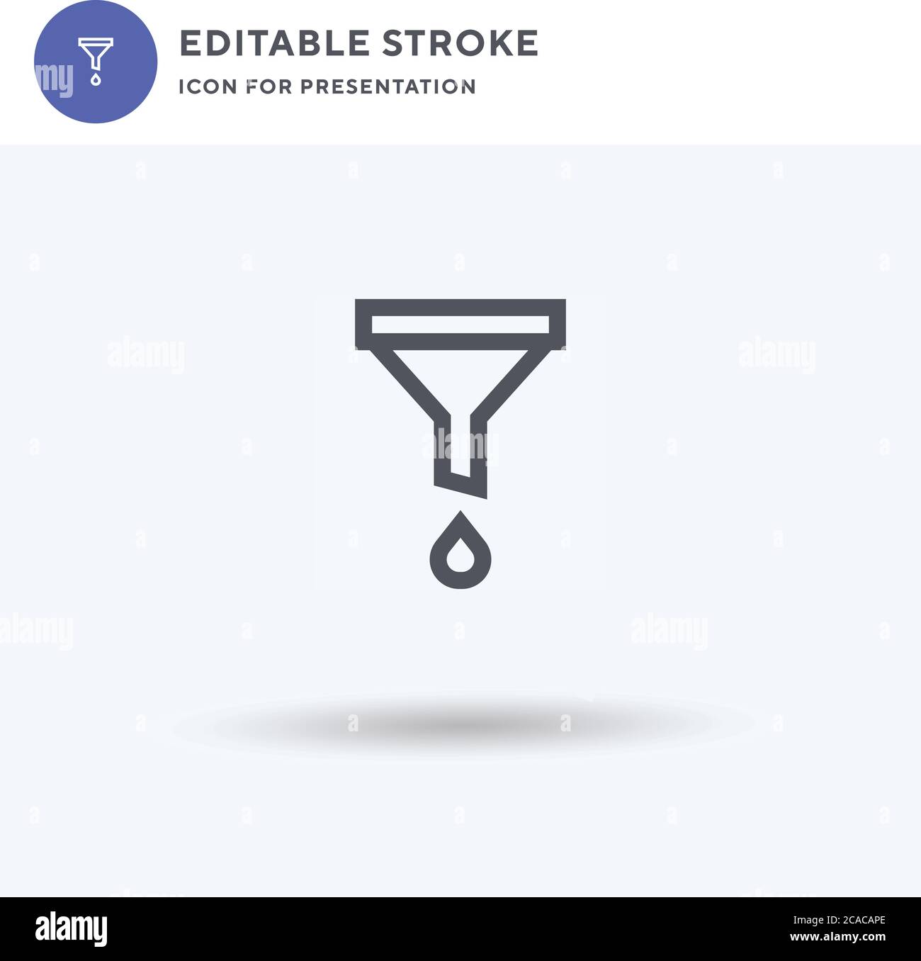 Funnel icon vector, filled flat sign, solid pictogram isolated on white ...