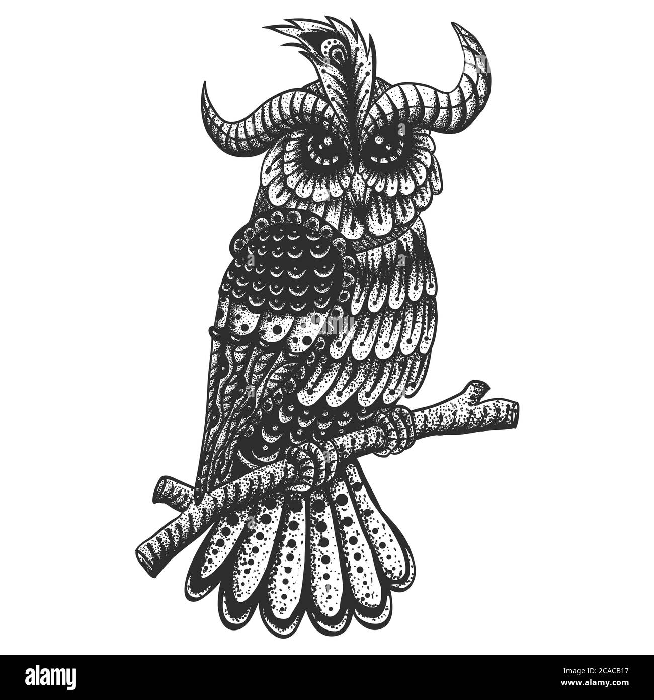 owl decoration vintage vector illustration for your company or brand ...