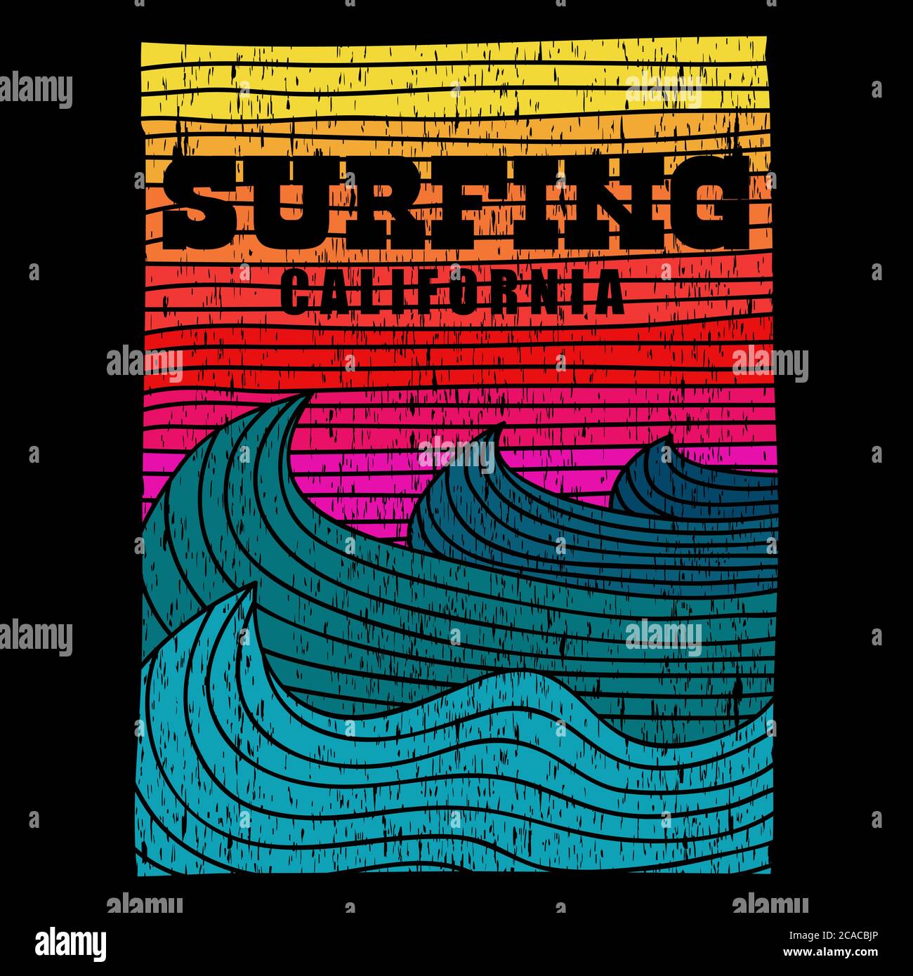Retro california surfing Stock Vector Images - Alamy