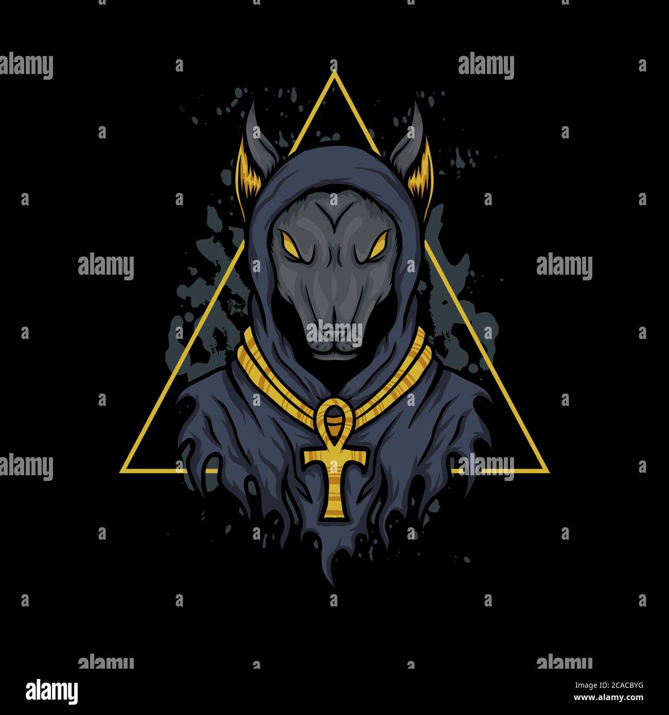 Anubis Dog vector illustration for your company or brand Stock Vector