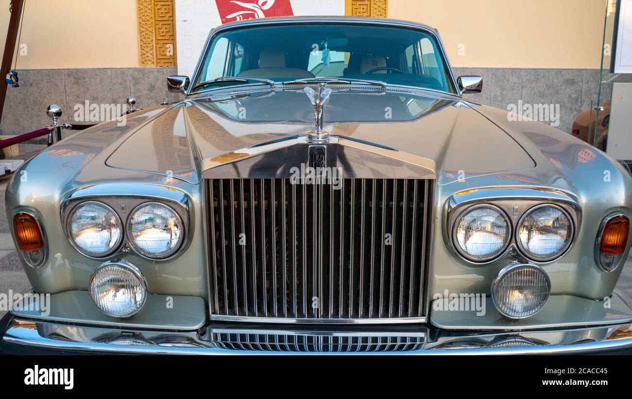 Doha,Qatar 4 March 2020 1980 rolls royce silver shadow ii classic car