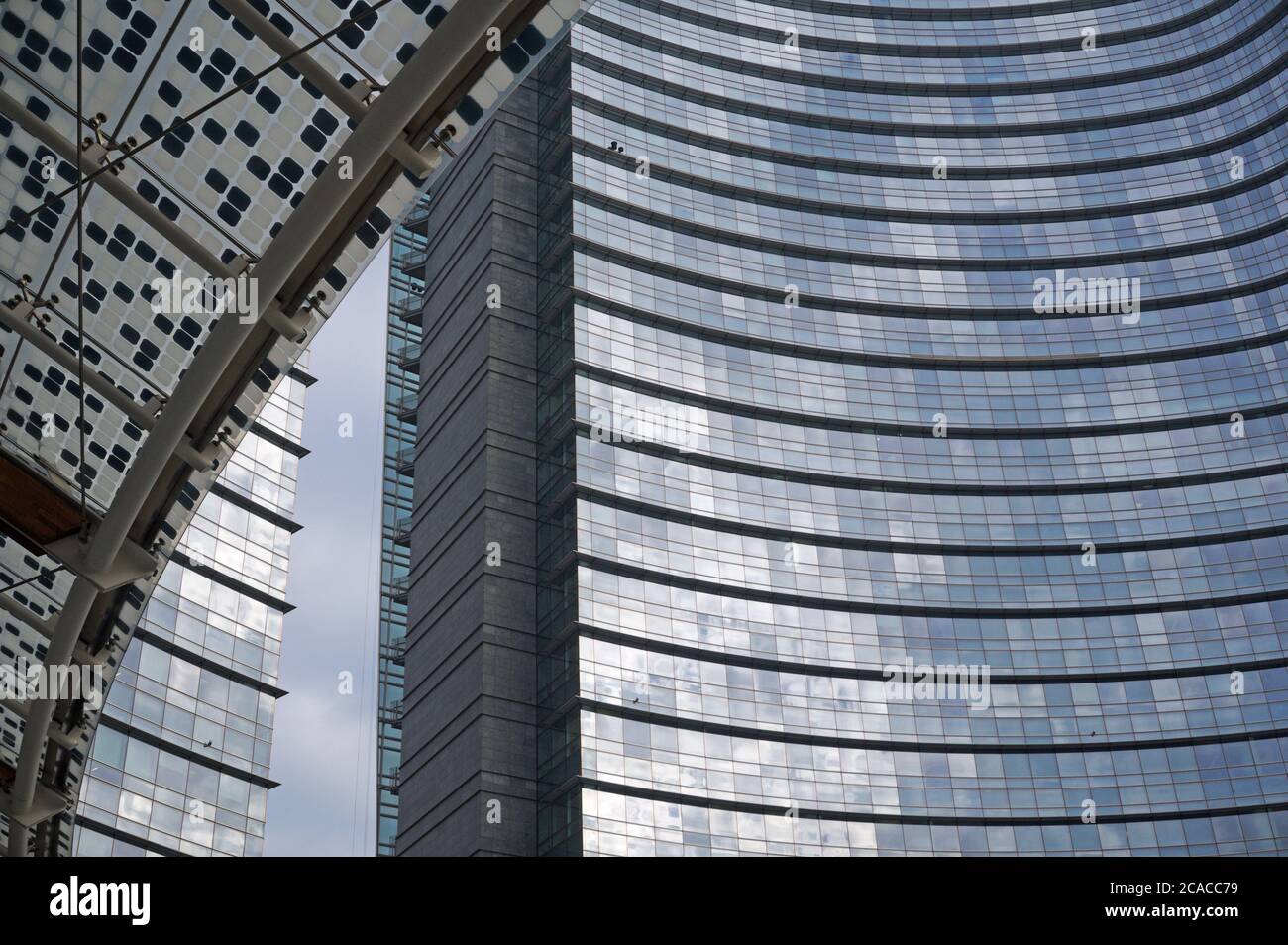 detail of Torre Unicredit (Unicredit Tower), designed by Cesar Pelli, Porta Nuova, Milan, Italy Stock Photo