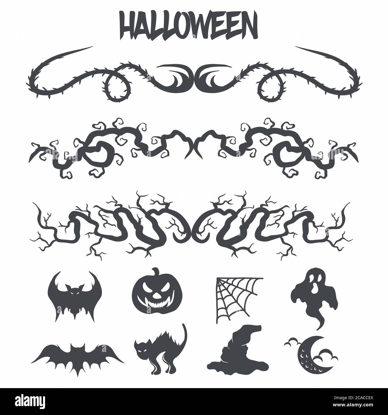Halloween set decoration for your company or brand Stock Vector
