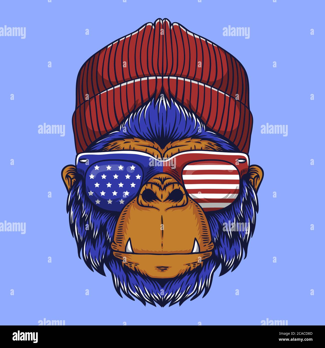 Gorilla head USA vector illustration for your company or brand Stock ...