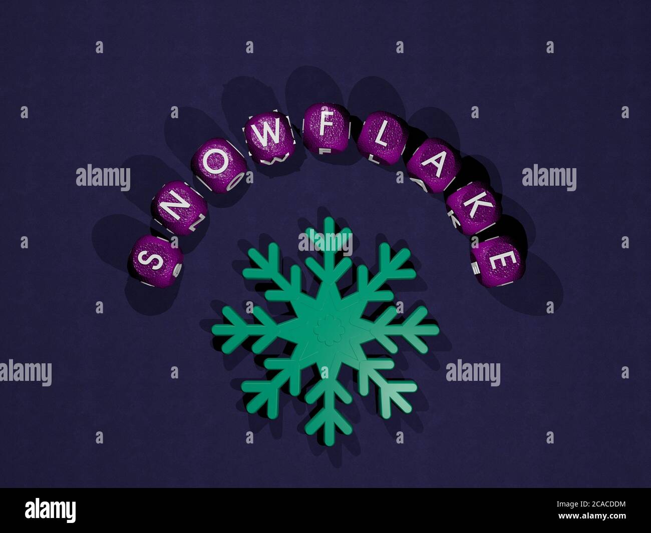 3D illustration of SNOWFLAKE graphics and text around the icon made by ...