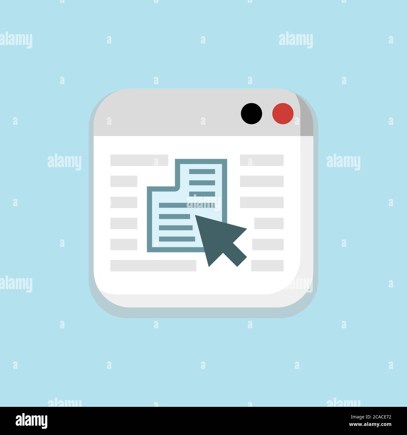Select, Save, Edit Document window in blue icon Stock Vector