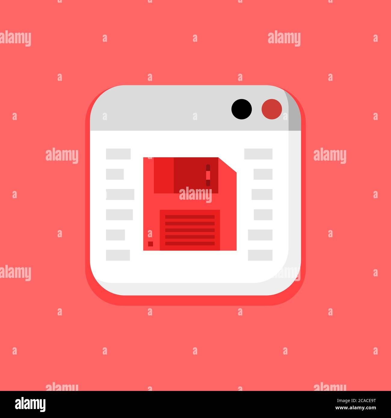 Floppy, Disk, Drive window in red Icon Stock Vector Image & Art Alamy