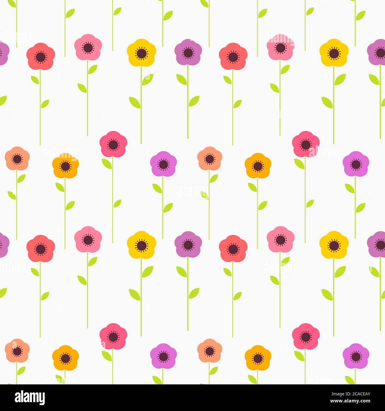 Summer flowers seamless pattern. Vector illustration Stock Vector Image ...