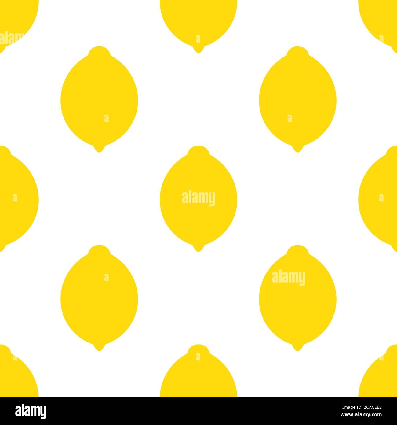 Yellow lemons on white background seamless pattern. Vector illustration ...