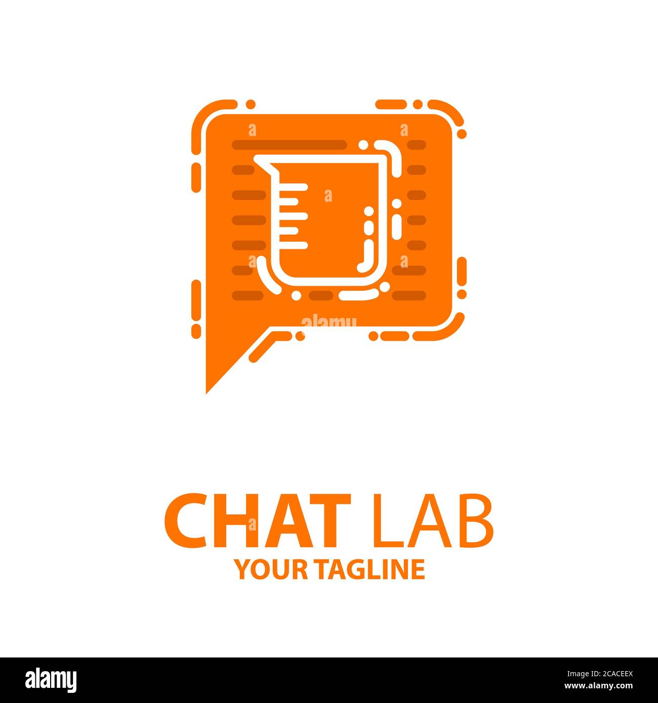 Chatting beaker logo concept can be used for companies and businesses Stock Vector