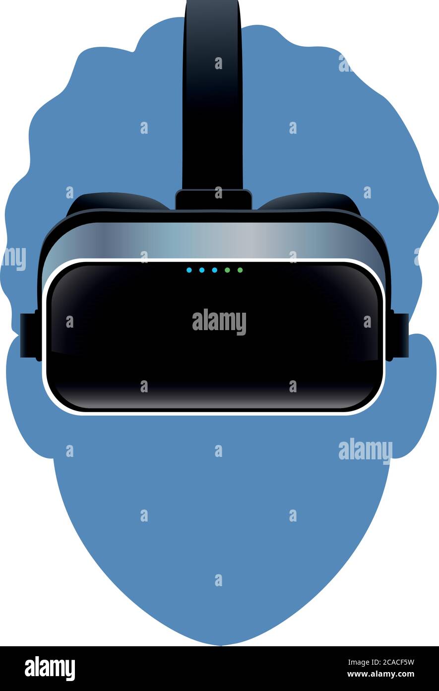 head human using reality virtual mask technology accessory vector ...