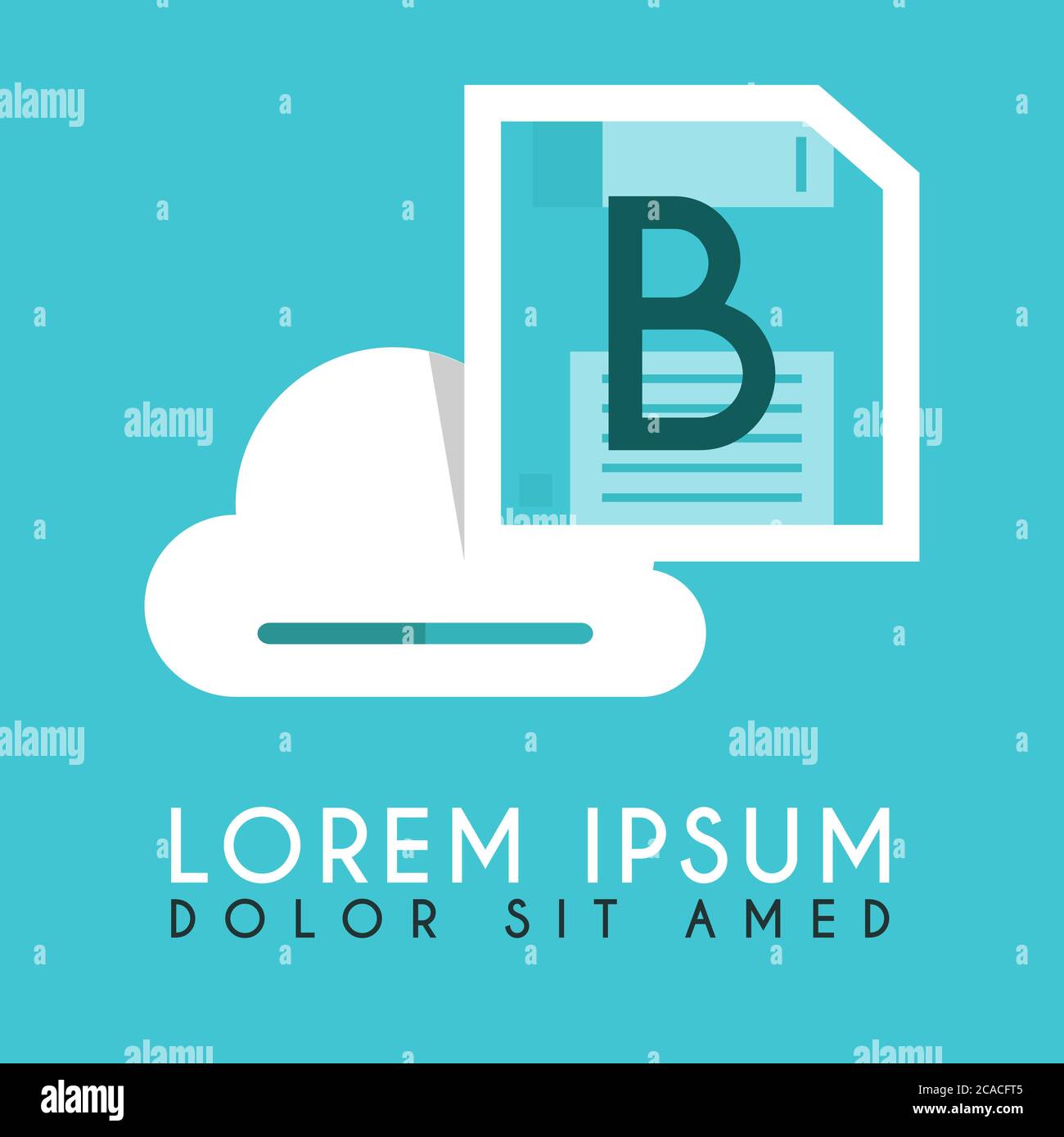 Floppy Disk Drive White Could B Initial and illustration logo design Stock Vector