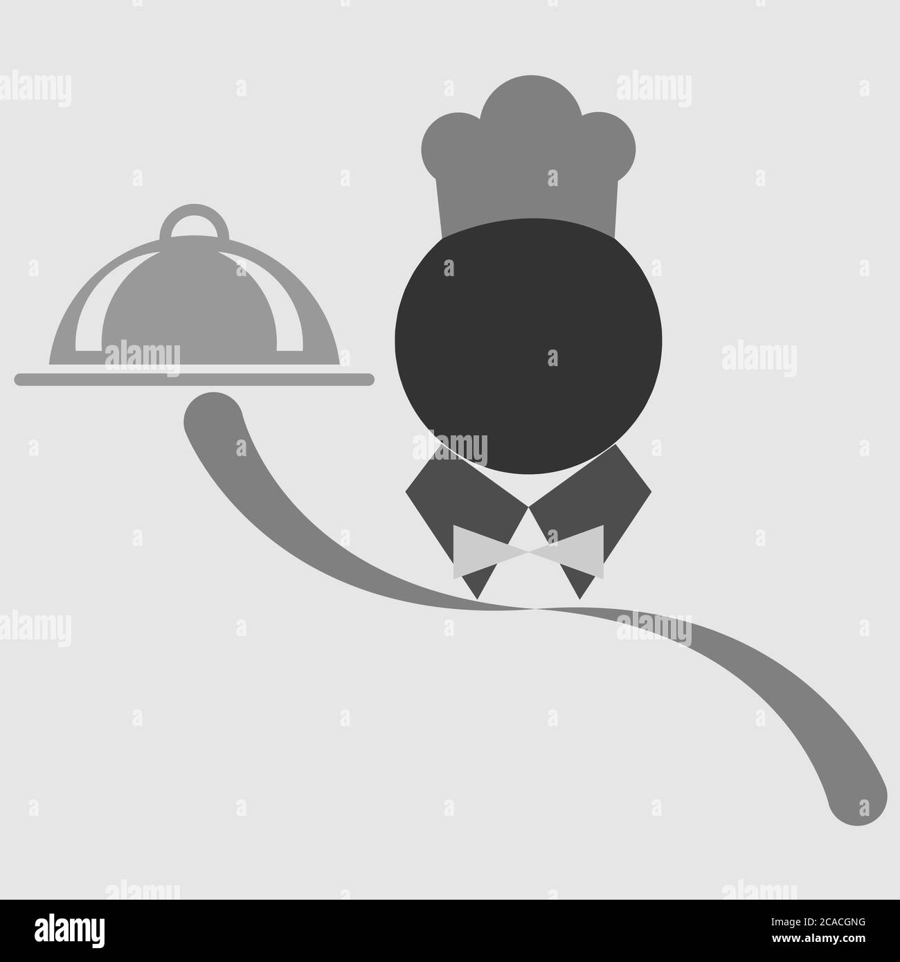 Symbol of a chef holding a plate Stock Vector