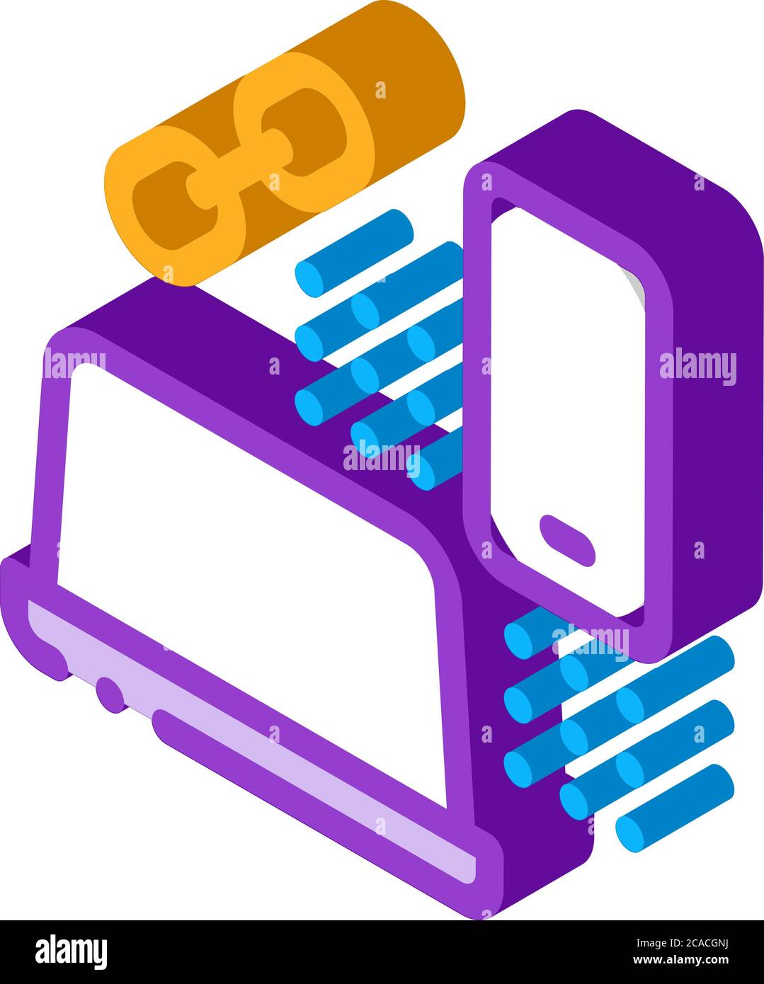 computer and phone connection isometric icon vector illustration Stock ...