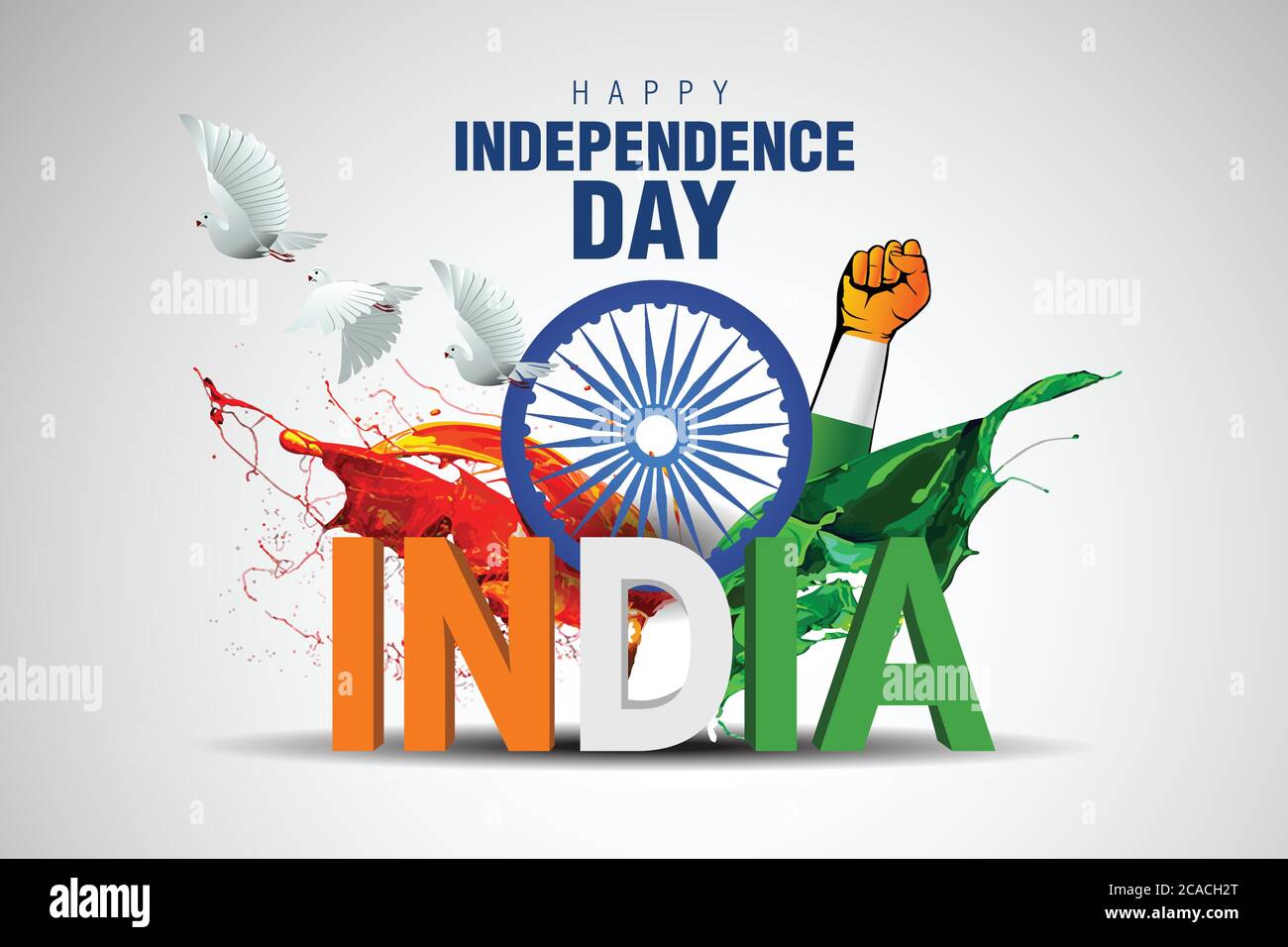 Indian happy Independence Day celebrations with stylish 3d india ...
