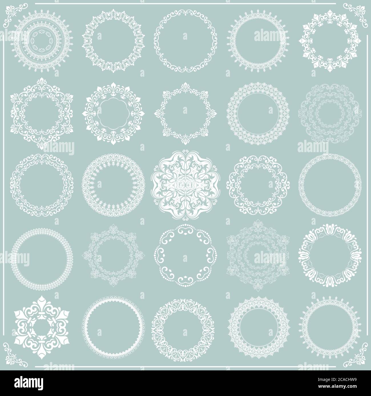 Vintage Set of Vector Round Elements Stock Vector