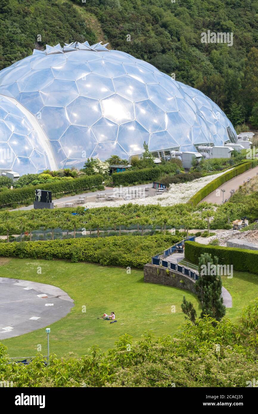 The biomes at the Eden Project near St Austell in Cornwall. Stock Photo