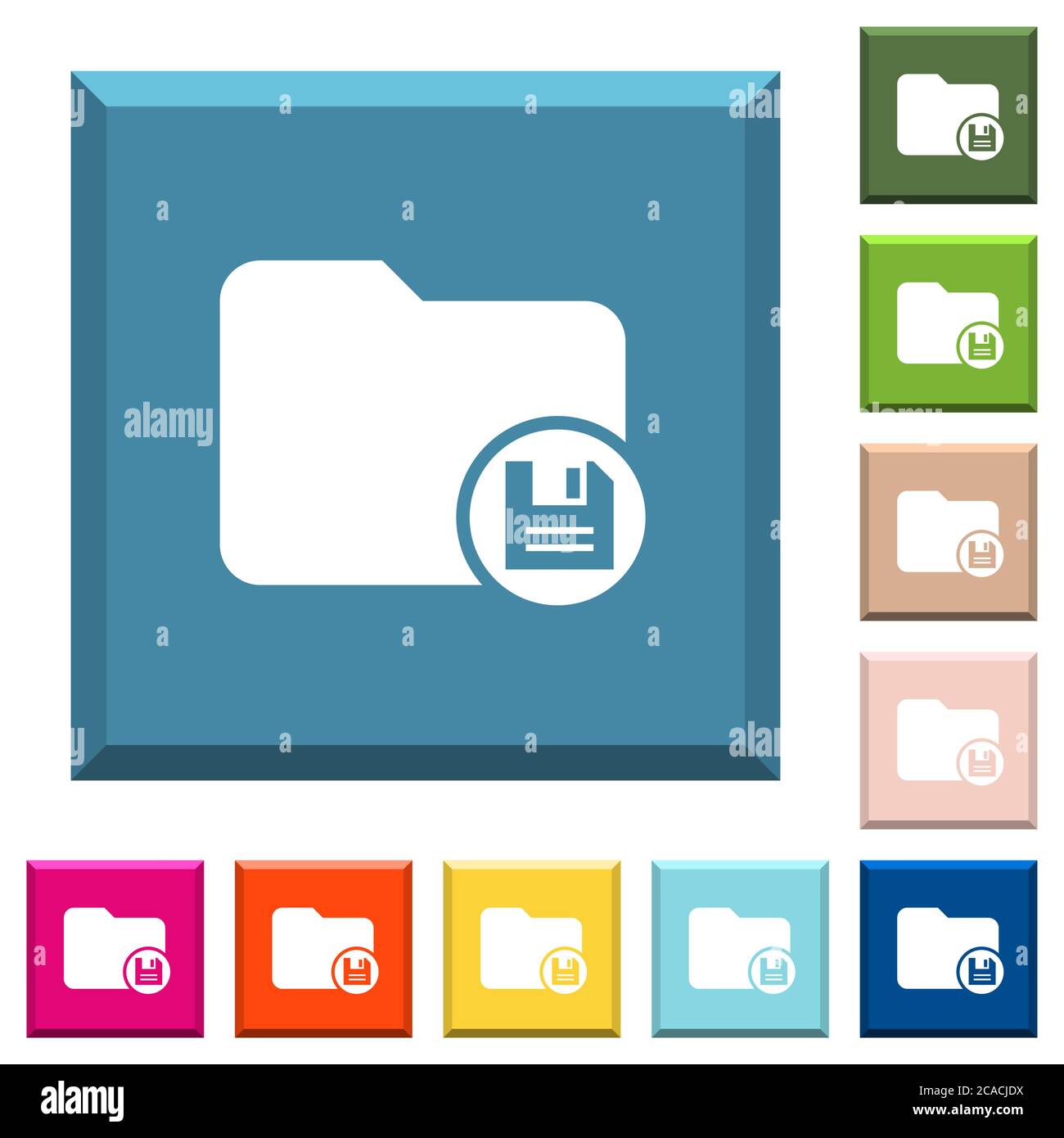 Save directory white icons on edged square buttons in various trendy ...