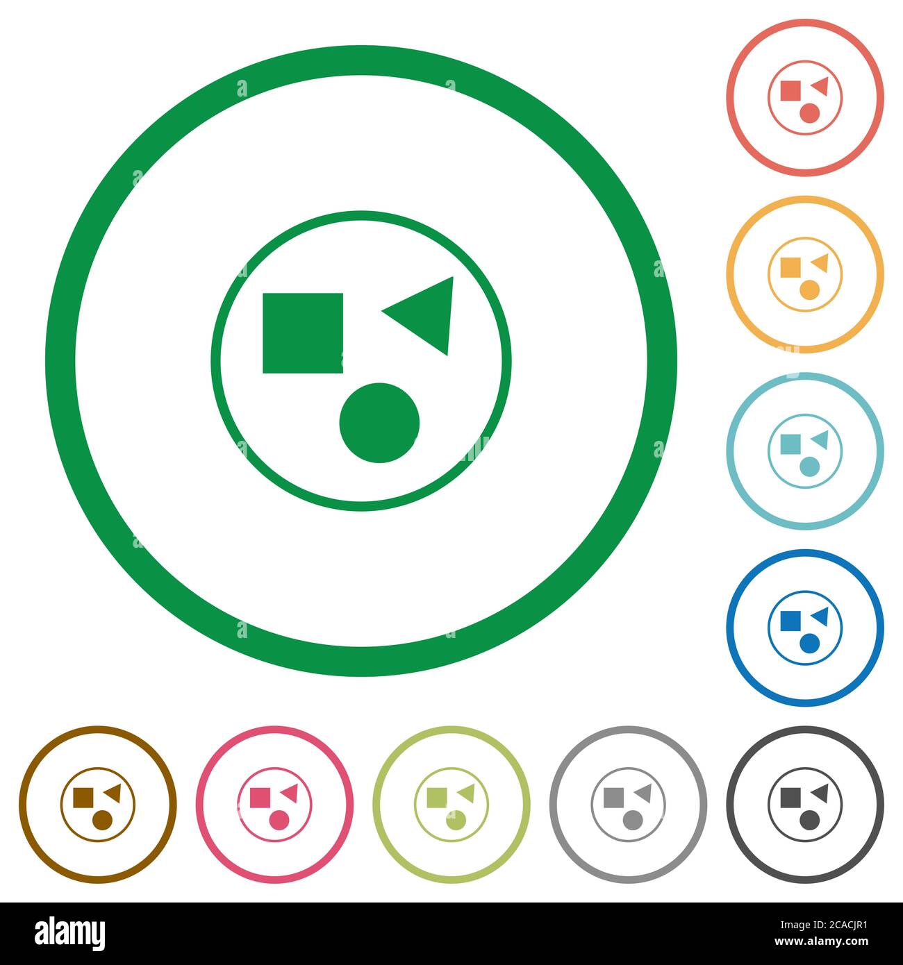 Grouping elements flat color icons in round outlines on white ...