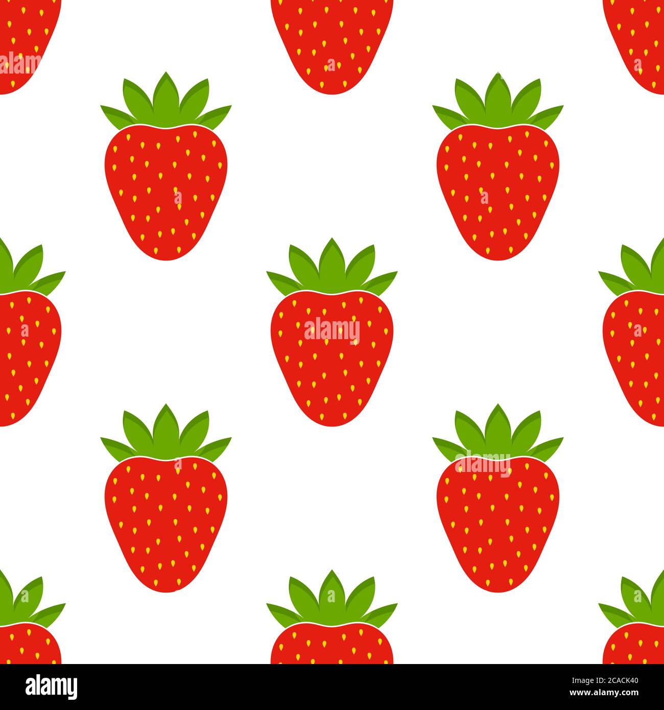 Red fresh strawberries seamless pattern. Vector illustration. Stock Vector