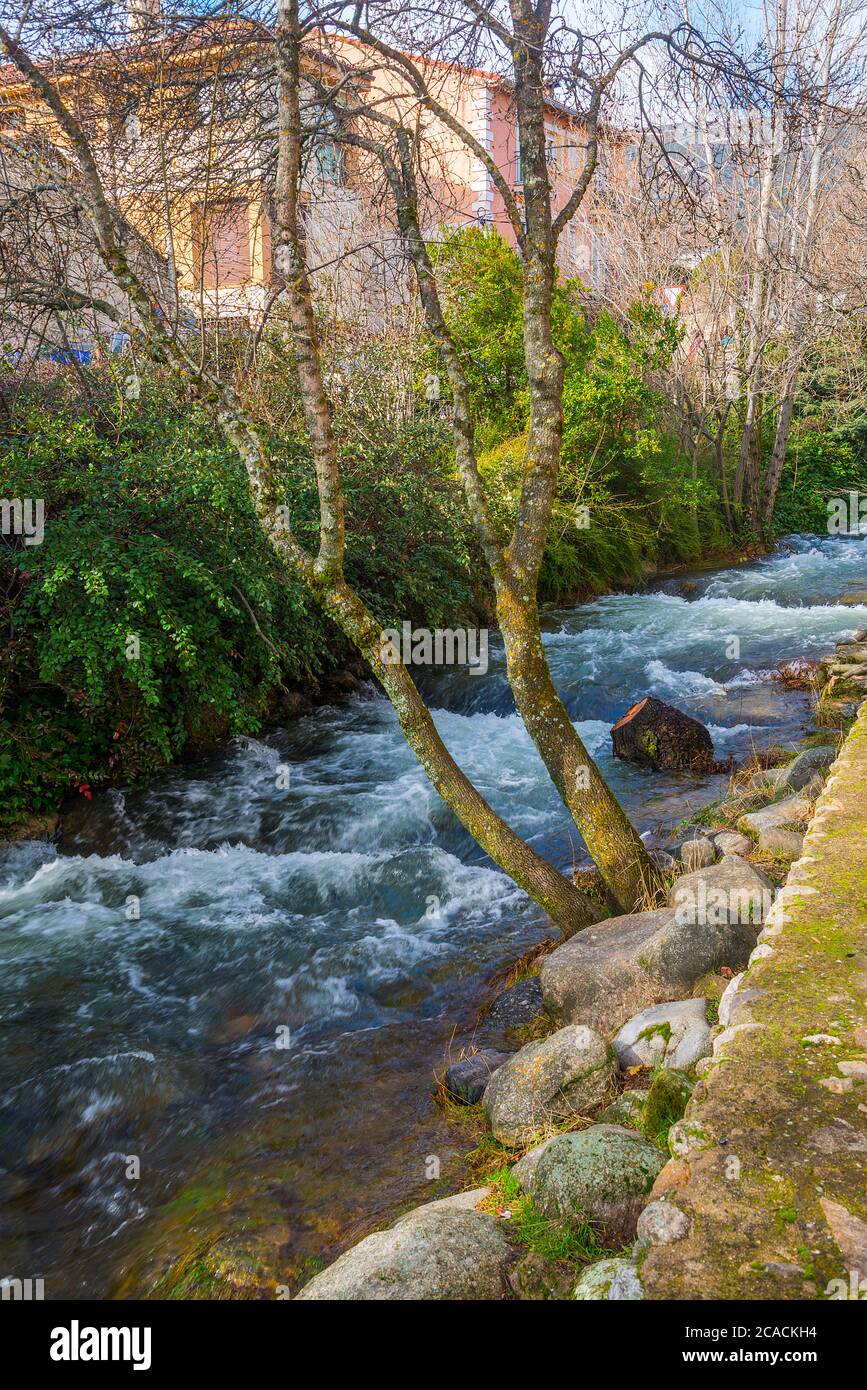 Artiñuelo stream. Rascafria, Madrid province, Spain Stock Photo - Alamy