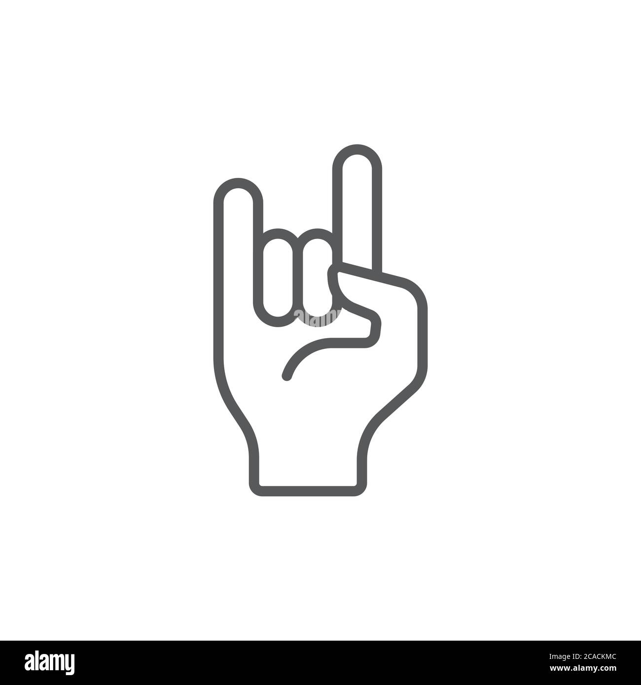 Rock and roll hand vector icon symbol isolated on white background ...