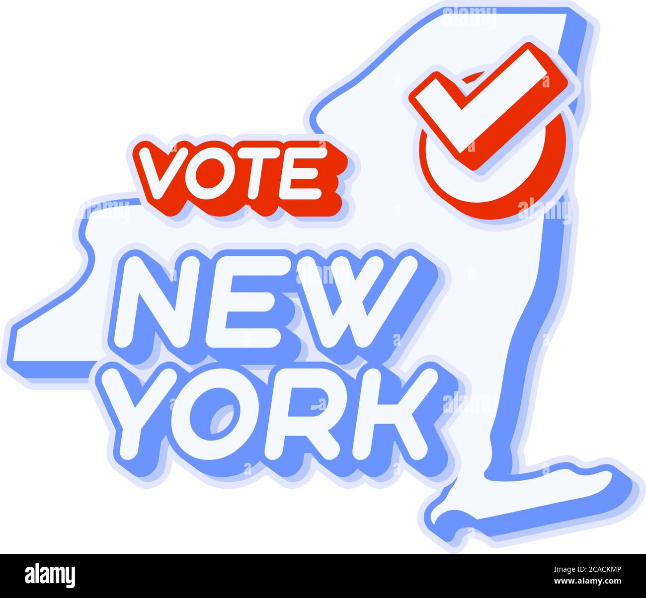 Presidential vote in New York USA 2020 vector illustration. State map
