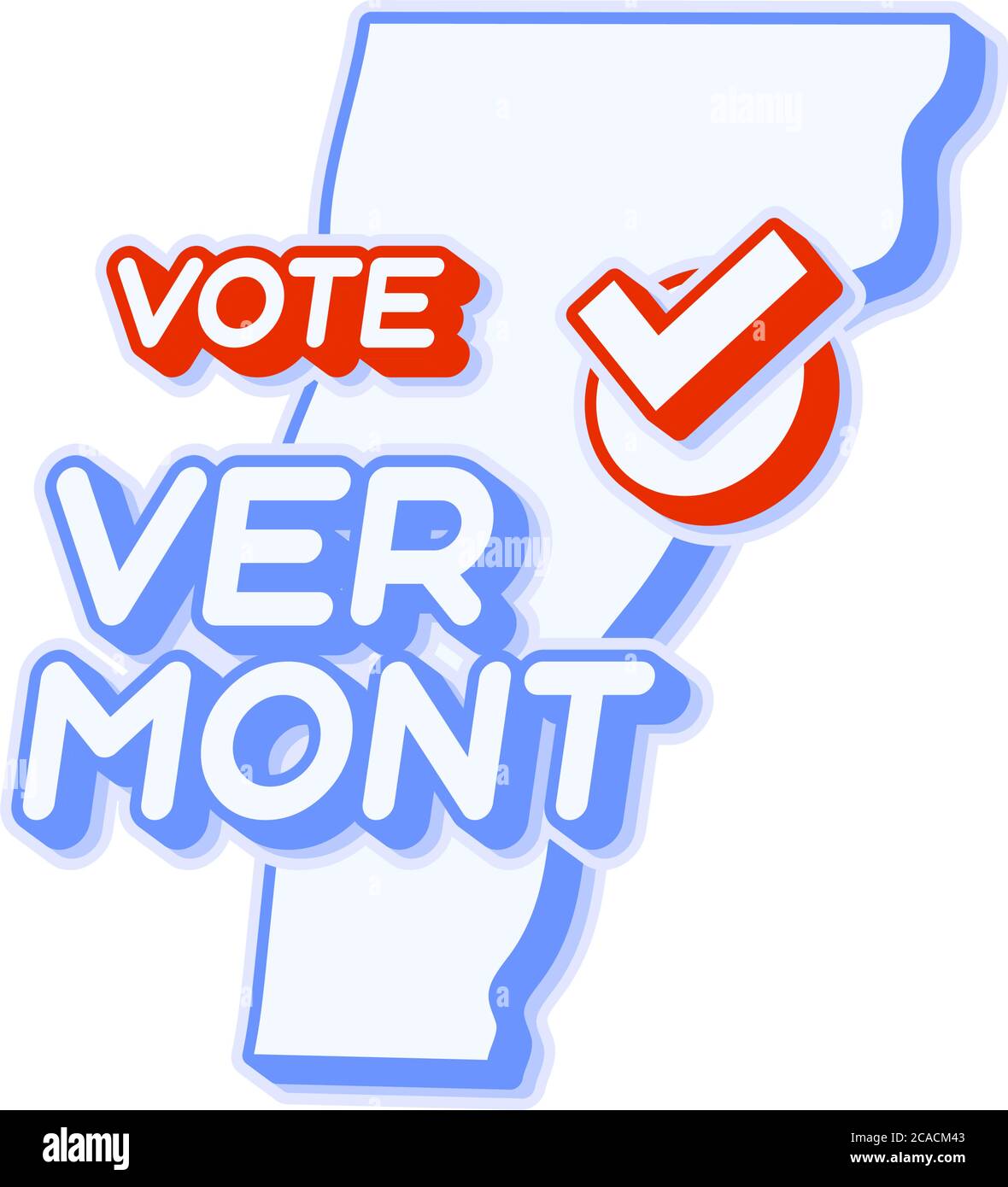 Presidential vote in Vermont USA 2020 vector illustration. State map