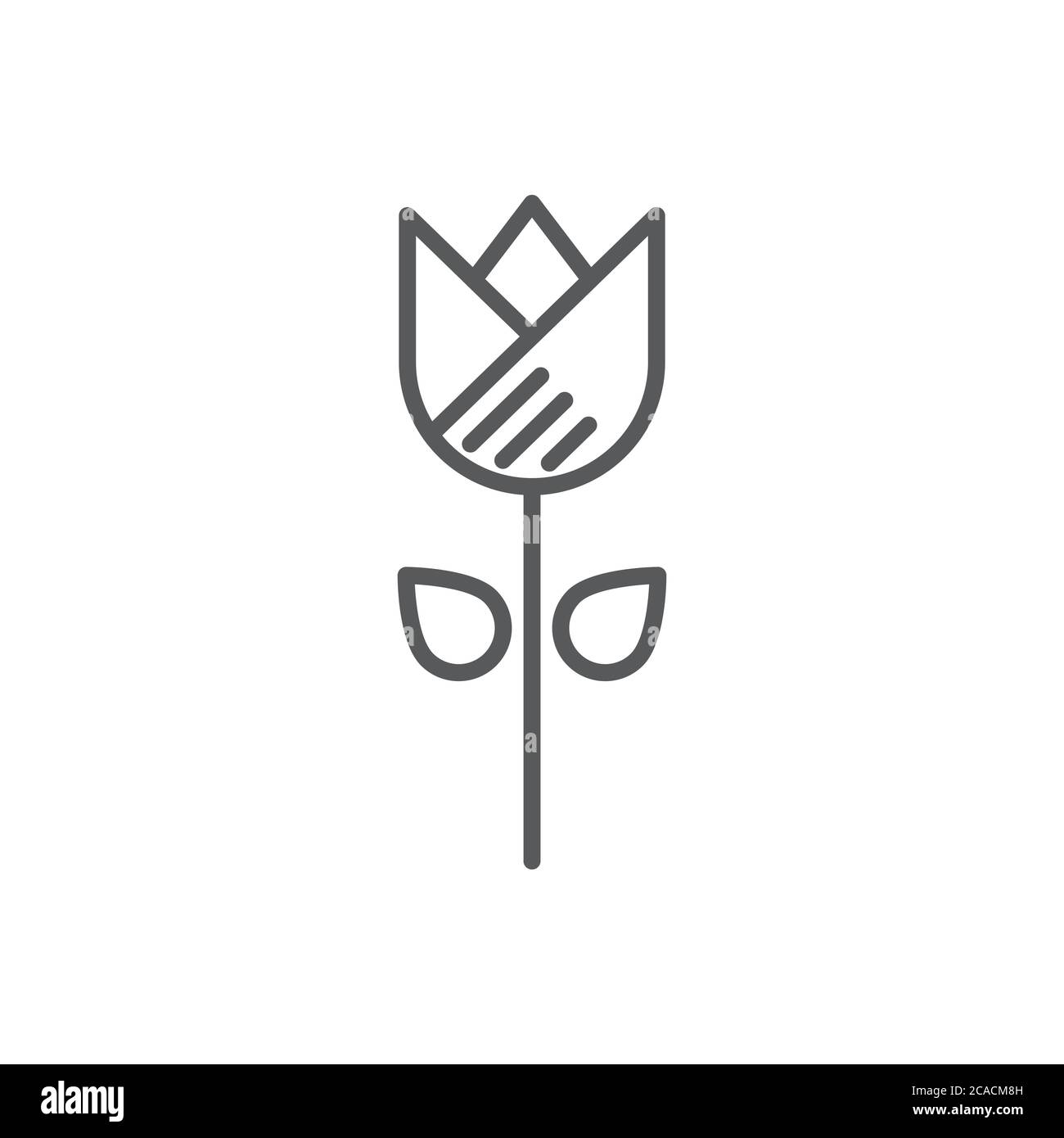Tulip flower vector icon symbol isolated on white background Stock ...