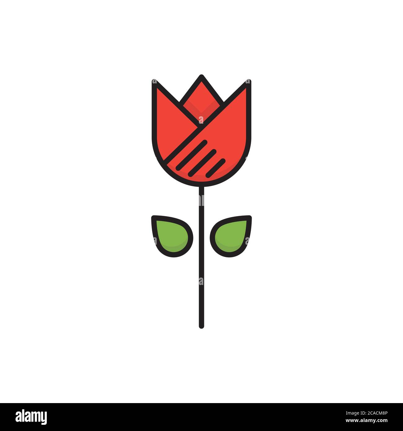 Tulip flower vector icon symbol isolated on white background Stock ...