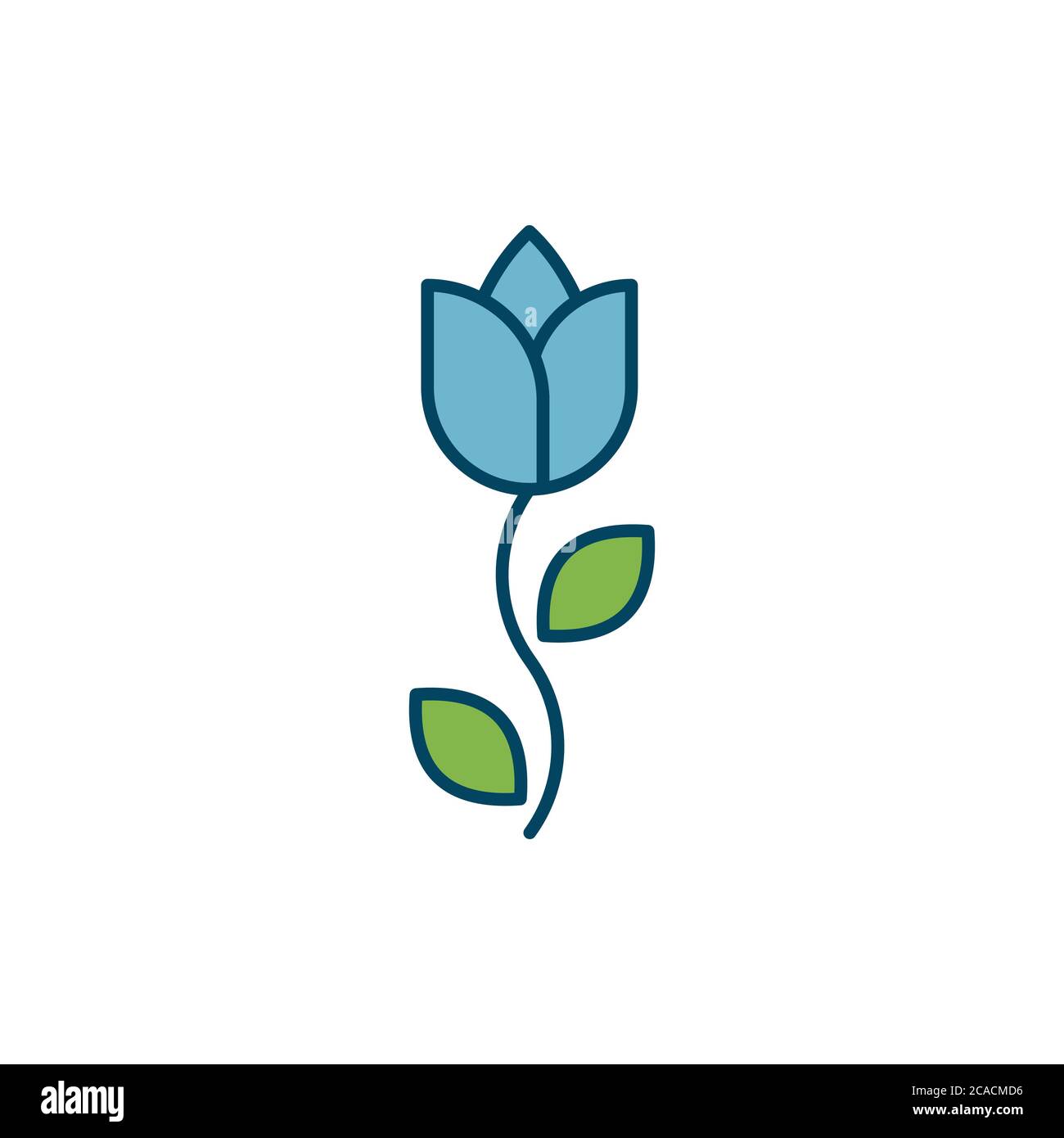 Tulip flower vector icon symbol isolated on white background Stock ...