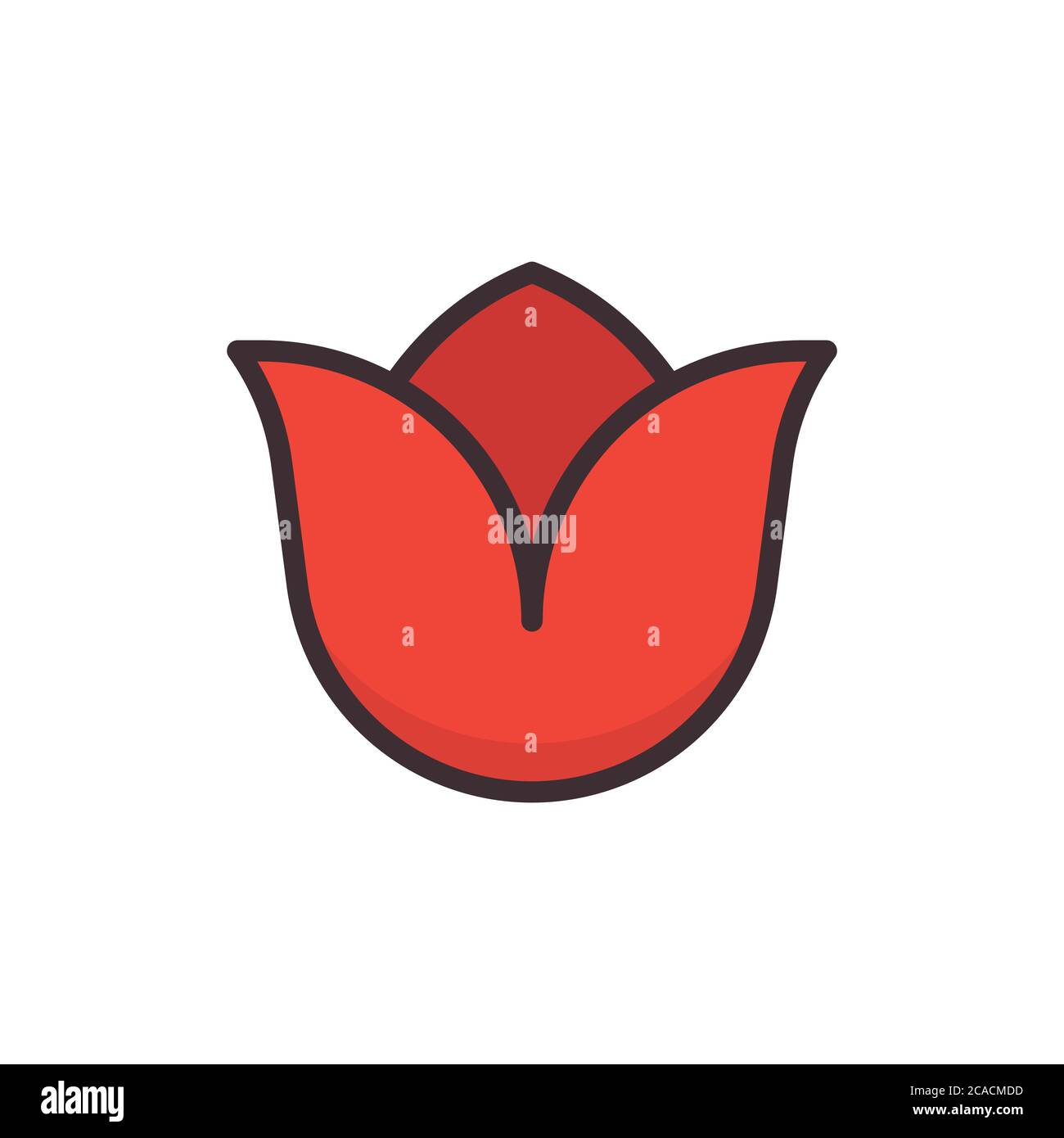 Tulip flower vector icon symbol isolated on white background Stock ...