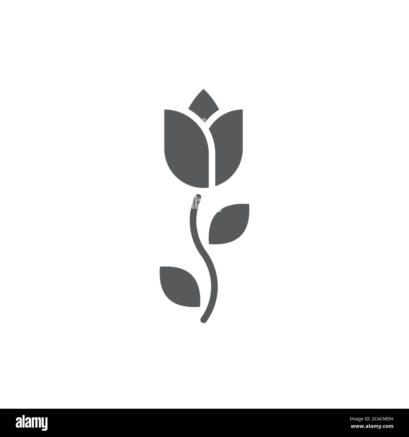 Tulip flower vector icon symbol isolated on white background Stock
