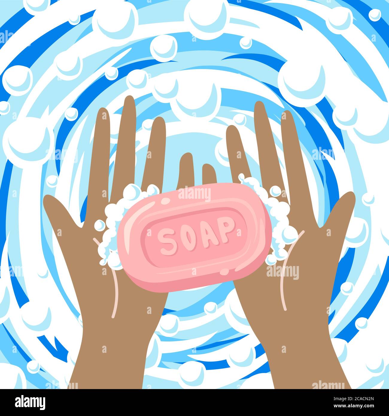 Washing hands with sanitizer soap and water Stock Vector Image & Art
