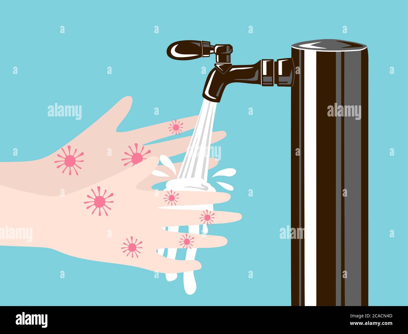 Washing hands with sanitizer soap and water Stock Vector Image & Art ...