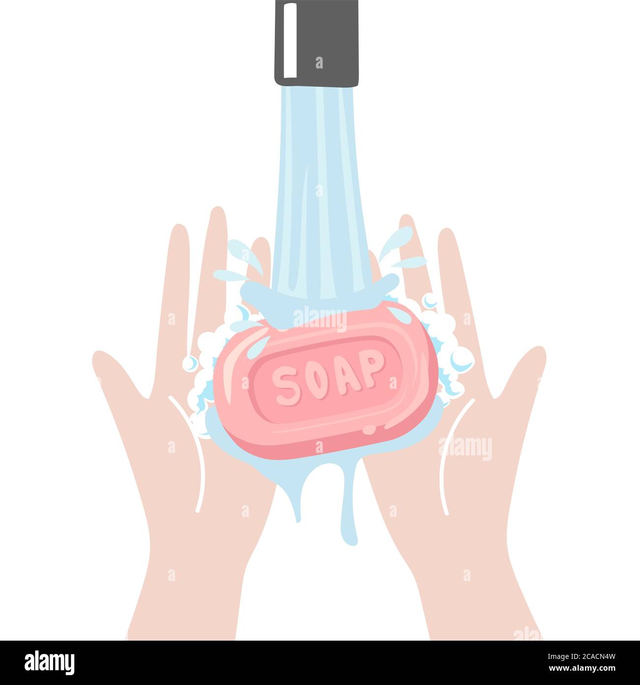 Washing hands with sanitizer soap and water Stock Vector Image & Art ...