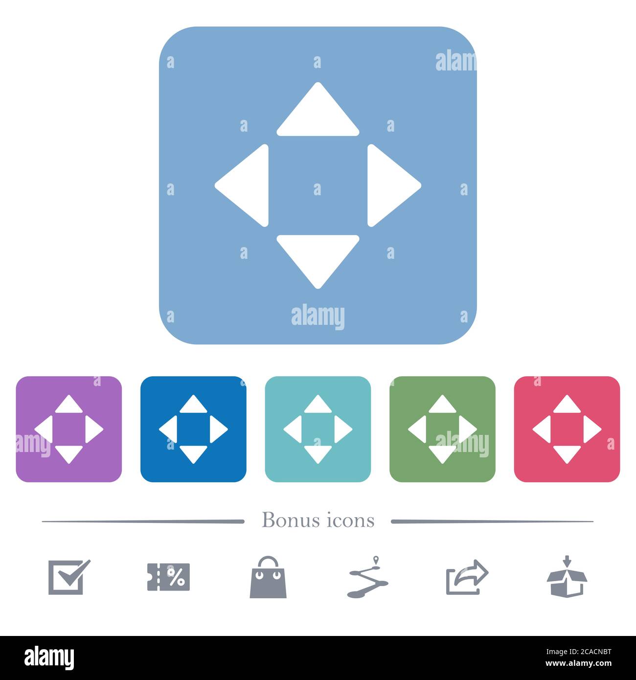 Control arrows white flat icons on color rounded square backgrounds. 6 ...
