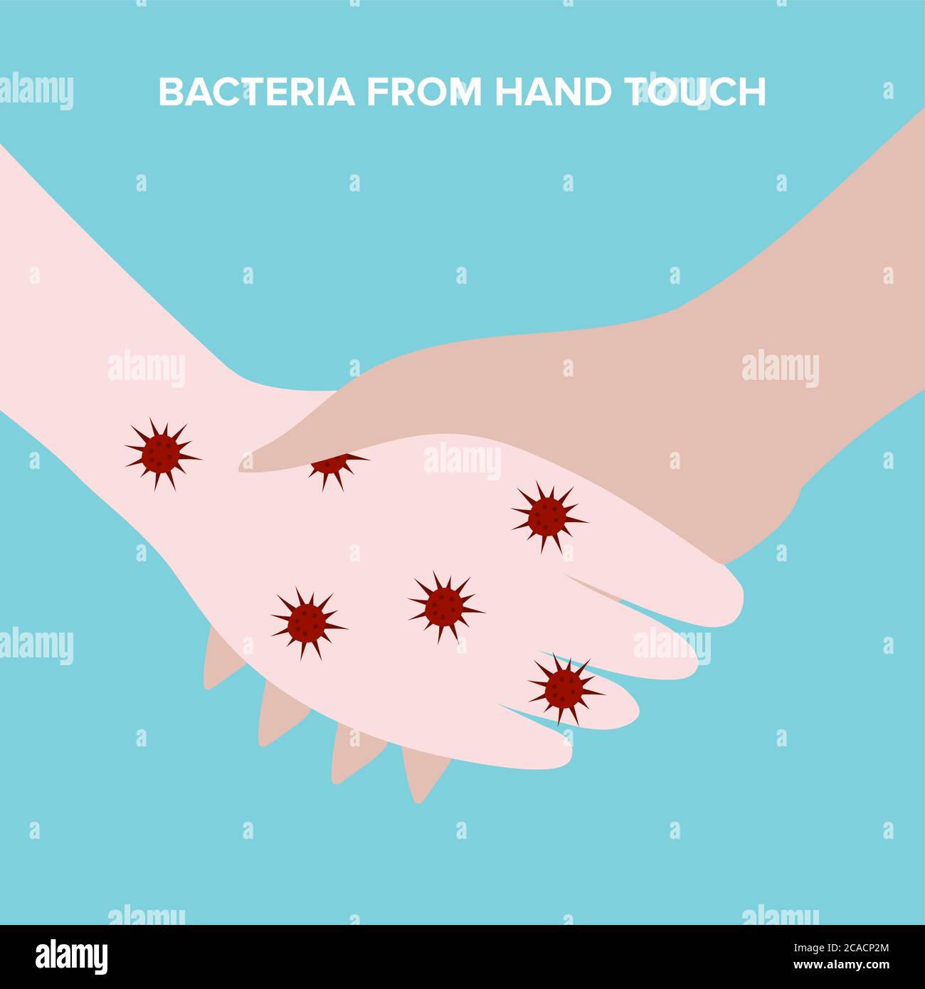 The most transmission of virus or bacteria from hand touch. Vector Illustration Stock Vector