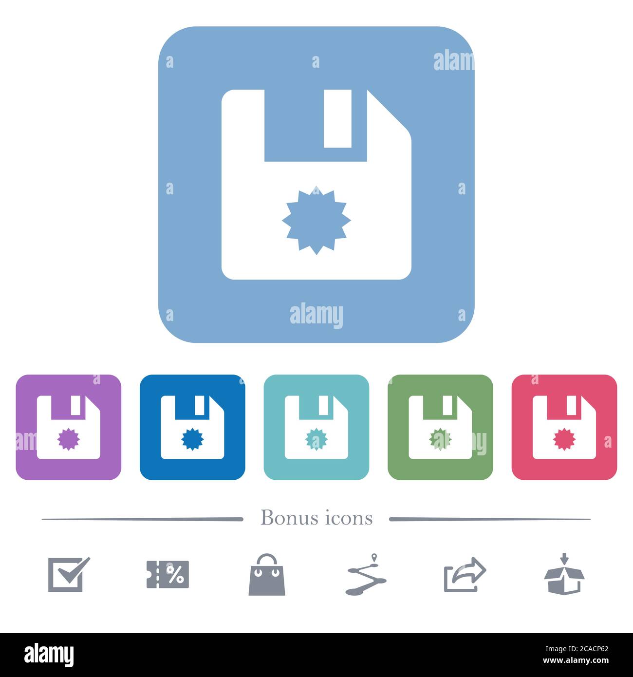 Certificate file white flat icons on color rounded square backgrounds ...