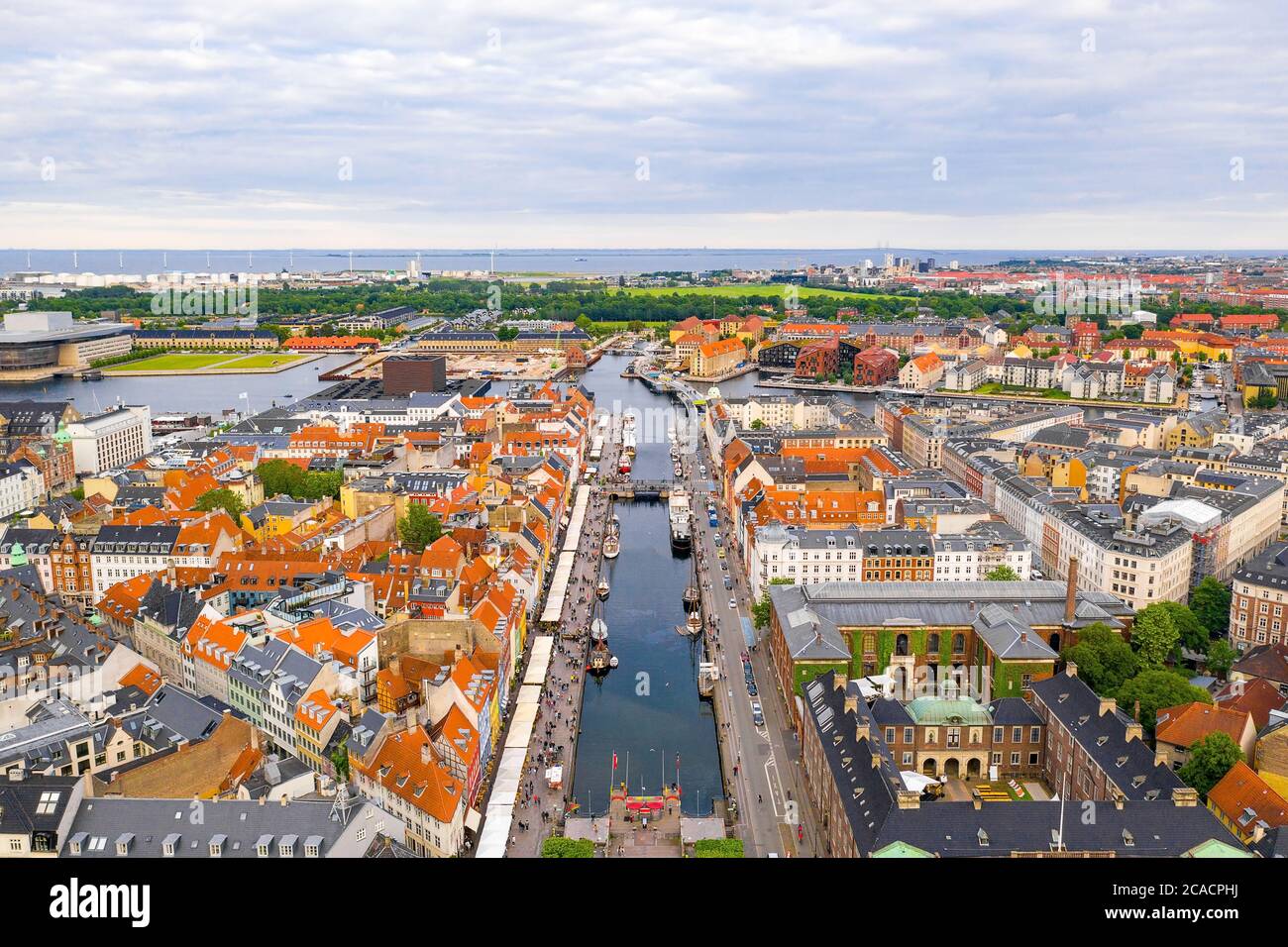 Picture of Aerial view of the cityscape of Copenhagen, Denmark Stock Photo - Alamy
