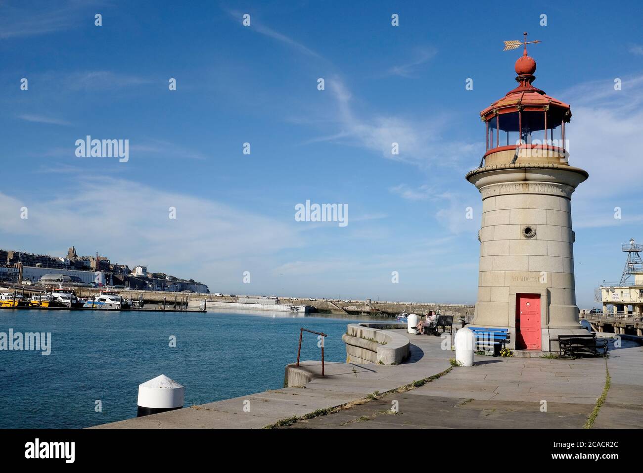 coastal town of ramsgate showing a working lighthouse east kent uk august 2020 Stock Photo Alamy