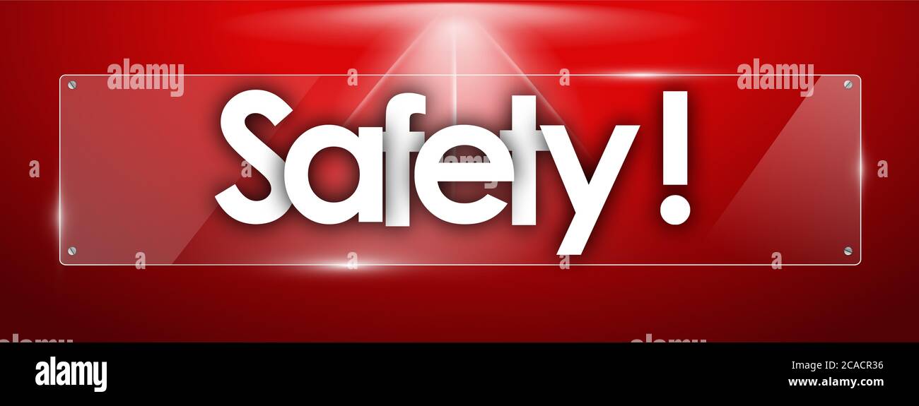 safety word in transparent glass shapes Stock Photo Alamy