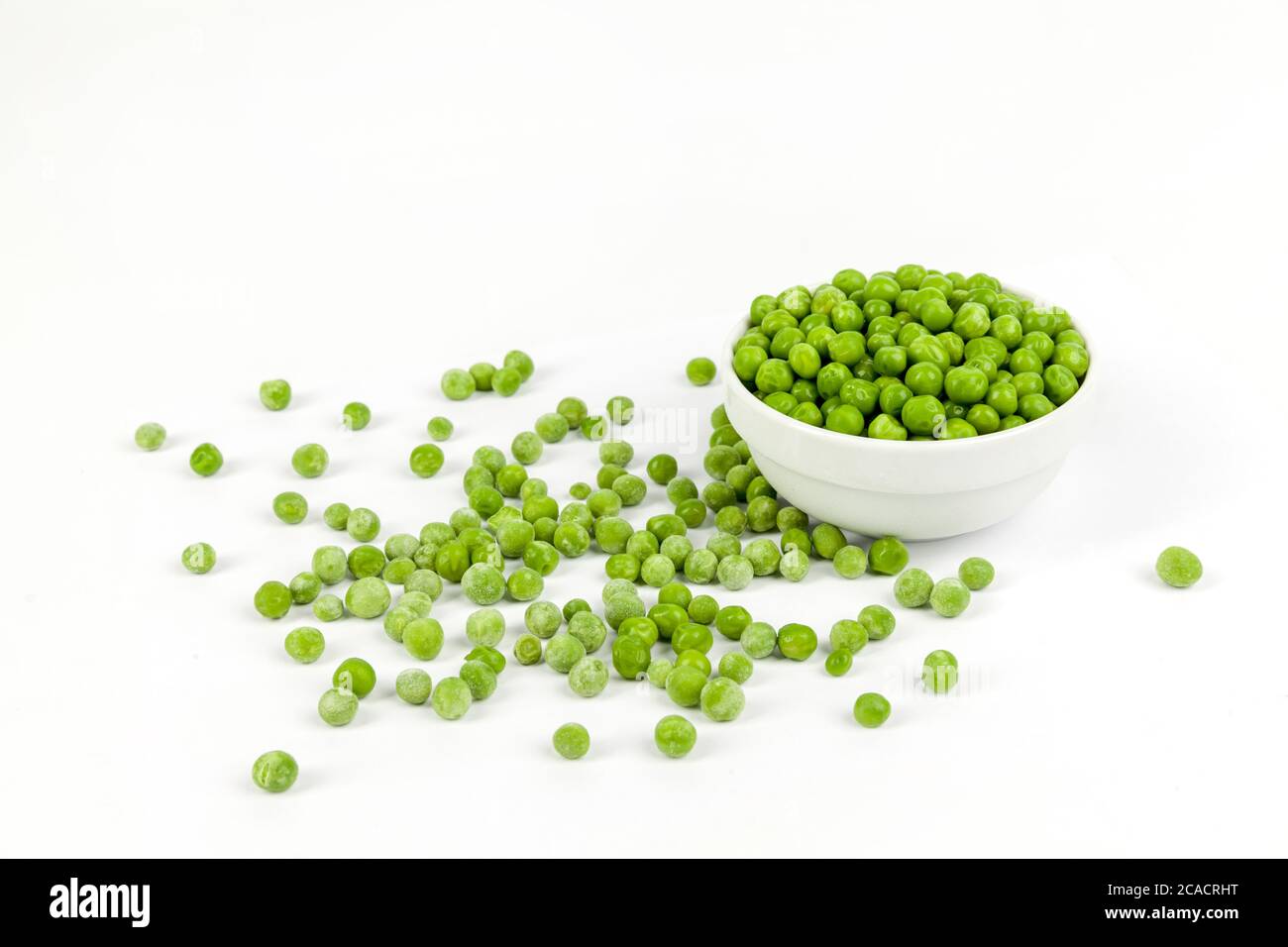 frozen peas isolated on white Stock Photo