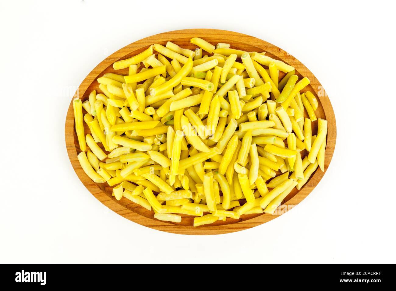 frozen yellow beans isolated on white Stock Photo