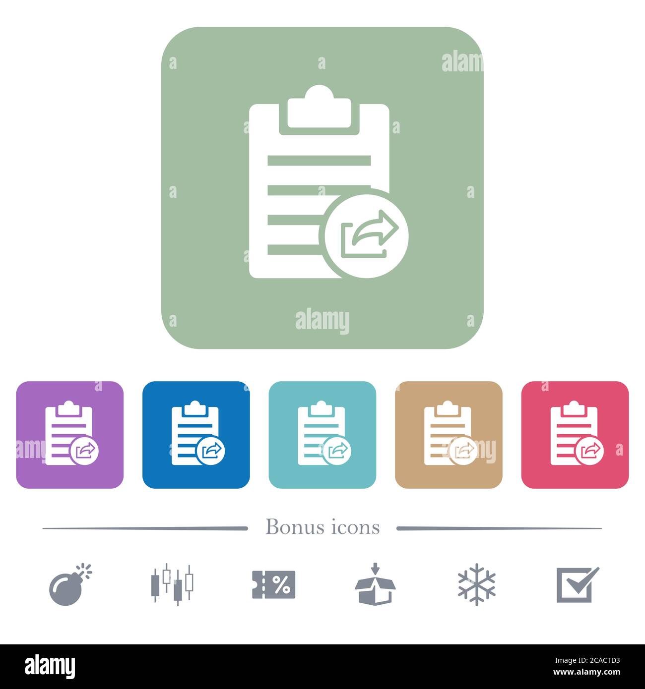 Export note white flat icons on color rounded square backgrounds. 6 ...